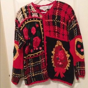 Hand knit Eagles Eye sweater - cardigan